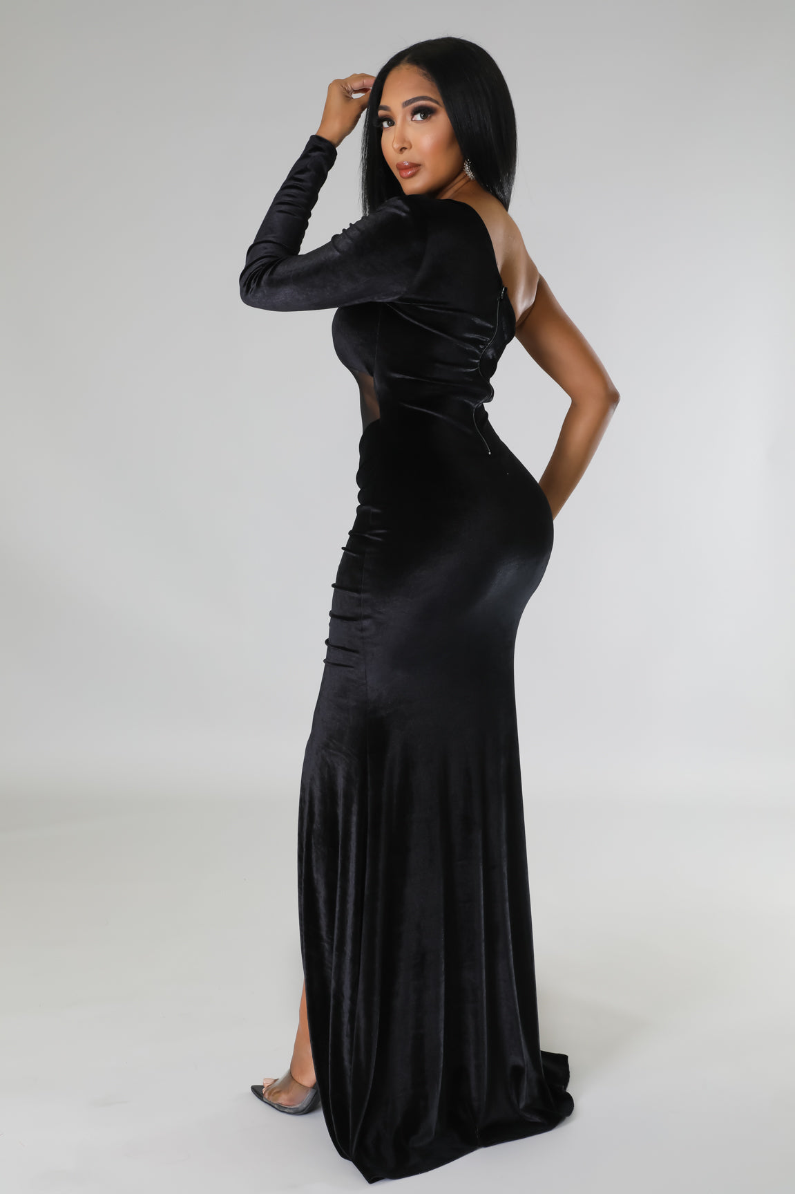 Glamour Girl Velvet Dress Black