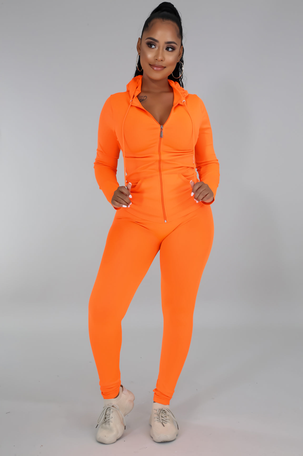 Next Level Leggings Set (Neon Orange).