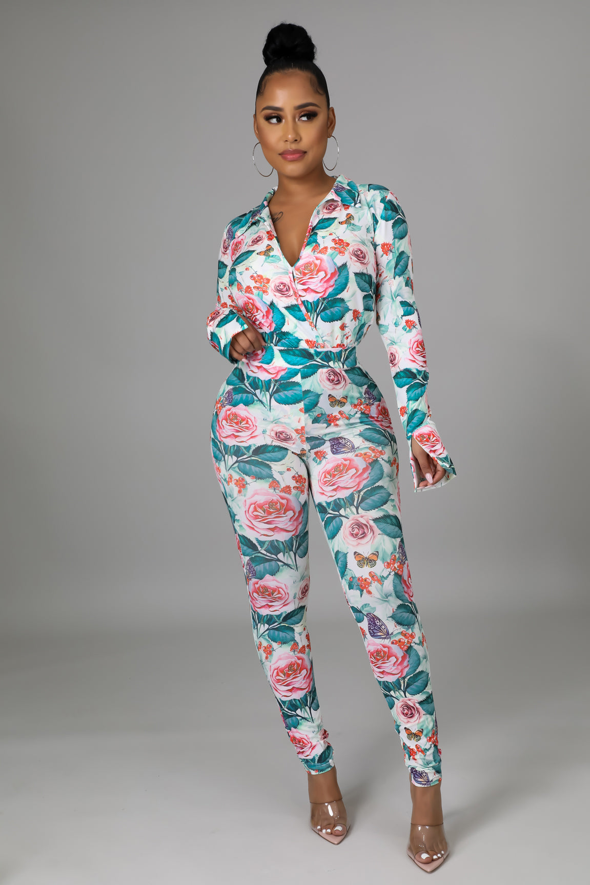 My Dreams Will Blossom-Two Piece Pants Set (Multi color)