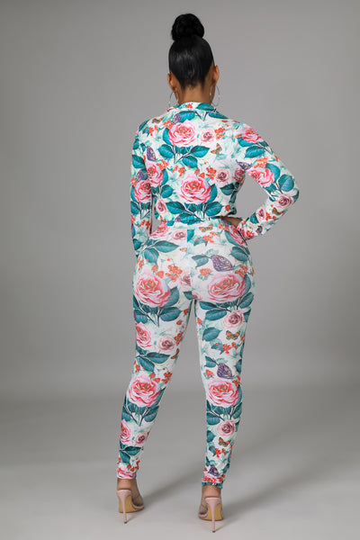 My Dreams Will Blossom-Two Piece Pants Set (Multi color)