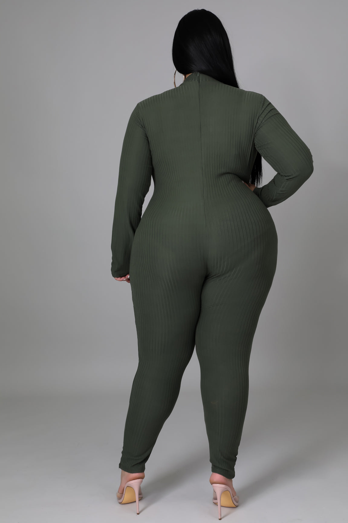 I Am Enough Jumpsuit-Olive