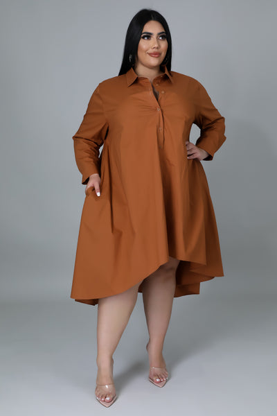 Pretty I Am Shirt Dress (Camel) FINAL SALE